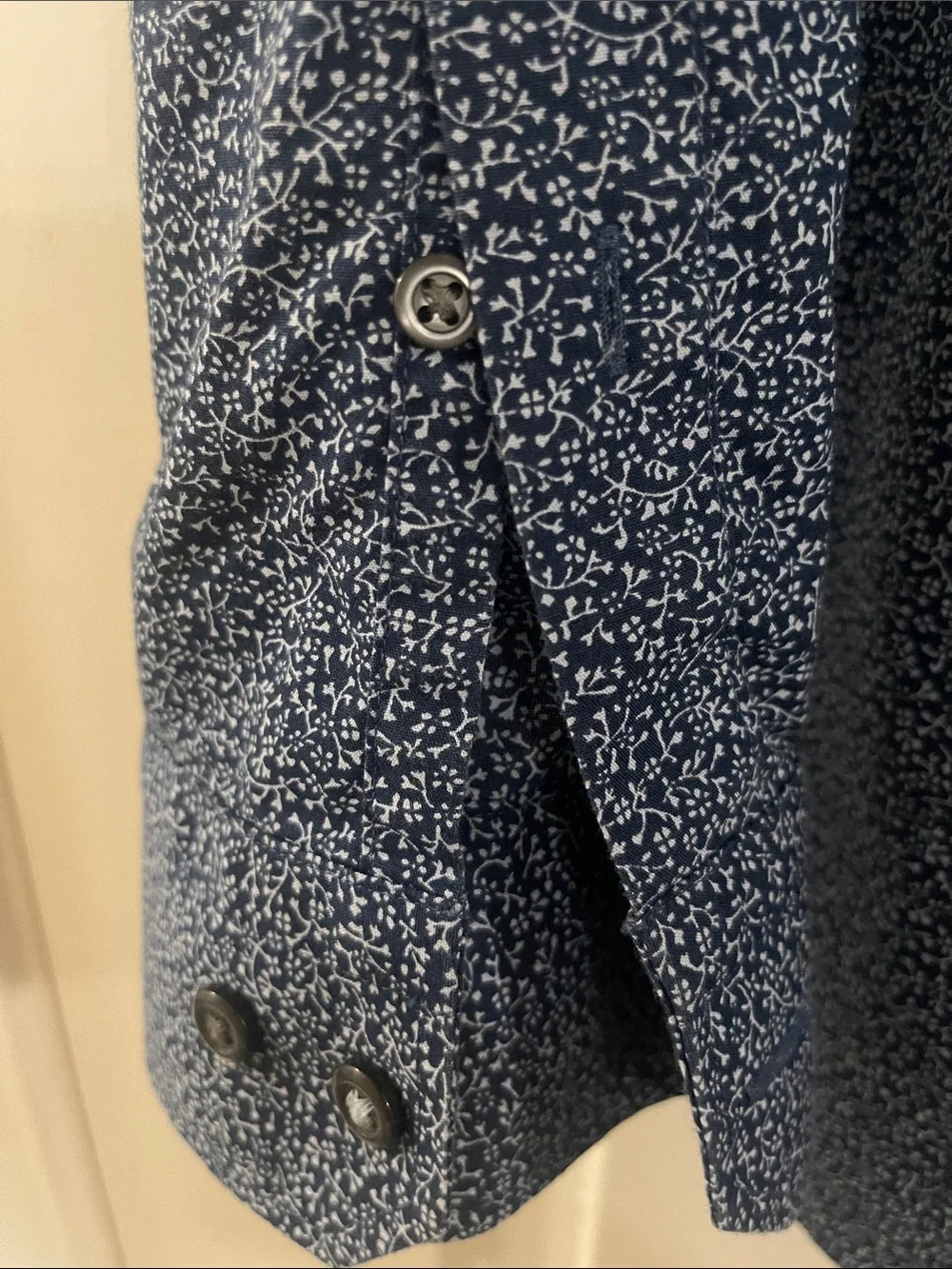 Banana Republic Blue Microprint Long-Sleeve Dress Shirt